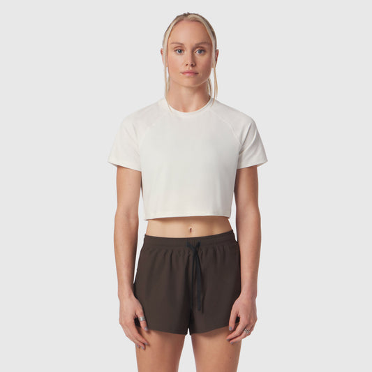 W018. AeroSilver® Cropped Tee Ivory Cream | ASRV on sale
