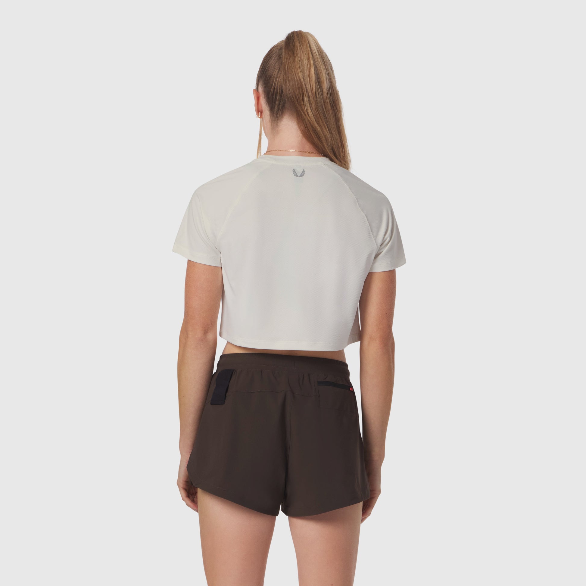 W018. AeroSilver® Cropped Tee Ivory Cream | ASRV on sale