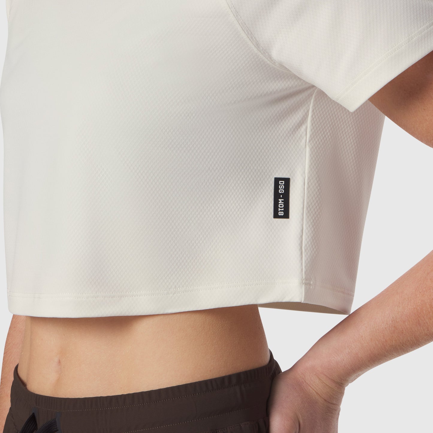 W018. AeroSilver® Cropped Tee Ivory Cream | ASRV on sale