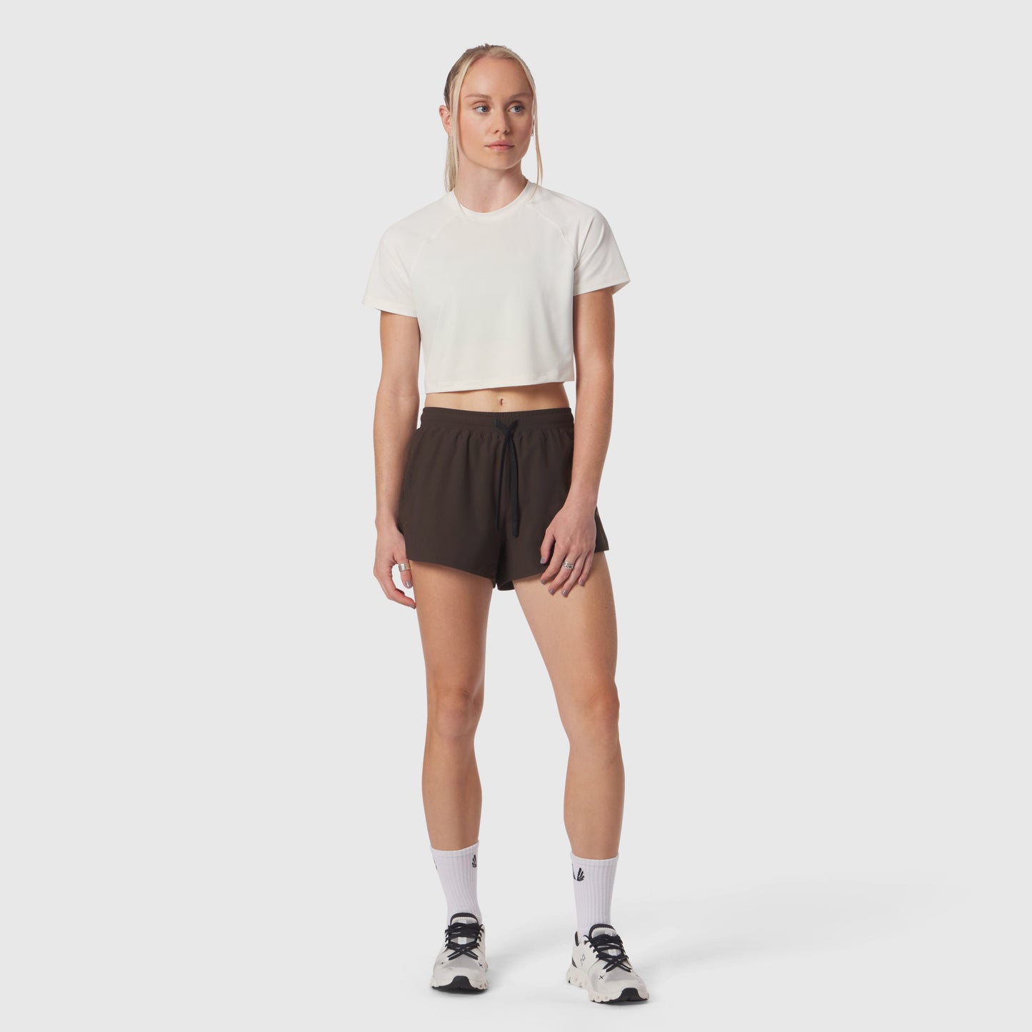 W018. AeroSilver® Cropped Tee Ivory Cream | ASRV on sale
