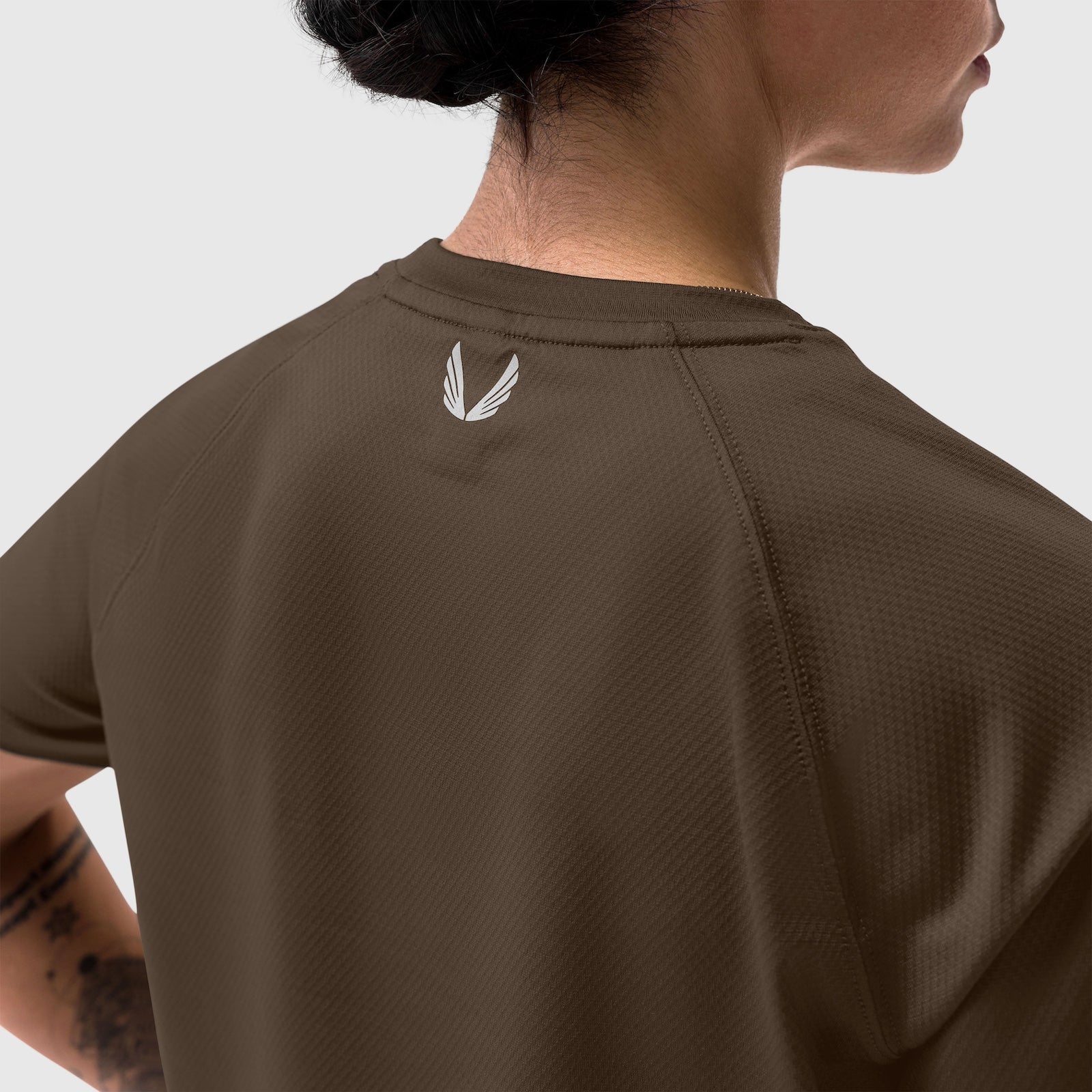 W018. AeroSilver® Cropped Tee Dark Earth | ASRV for sale