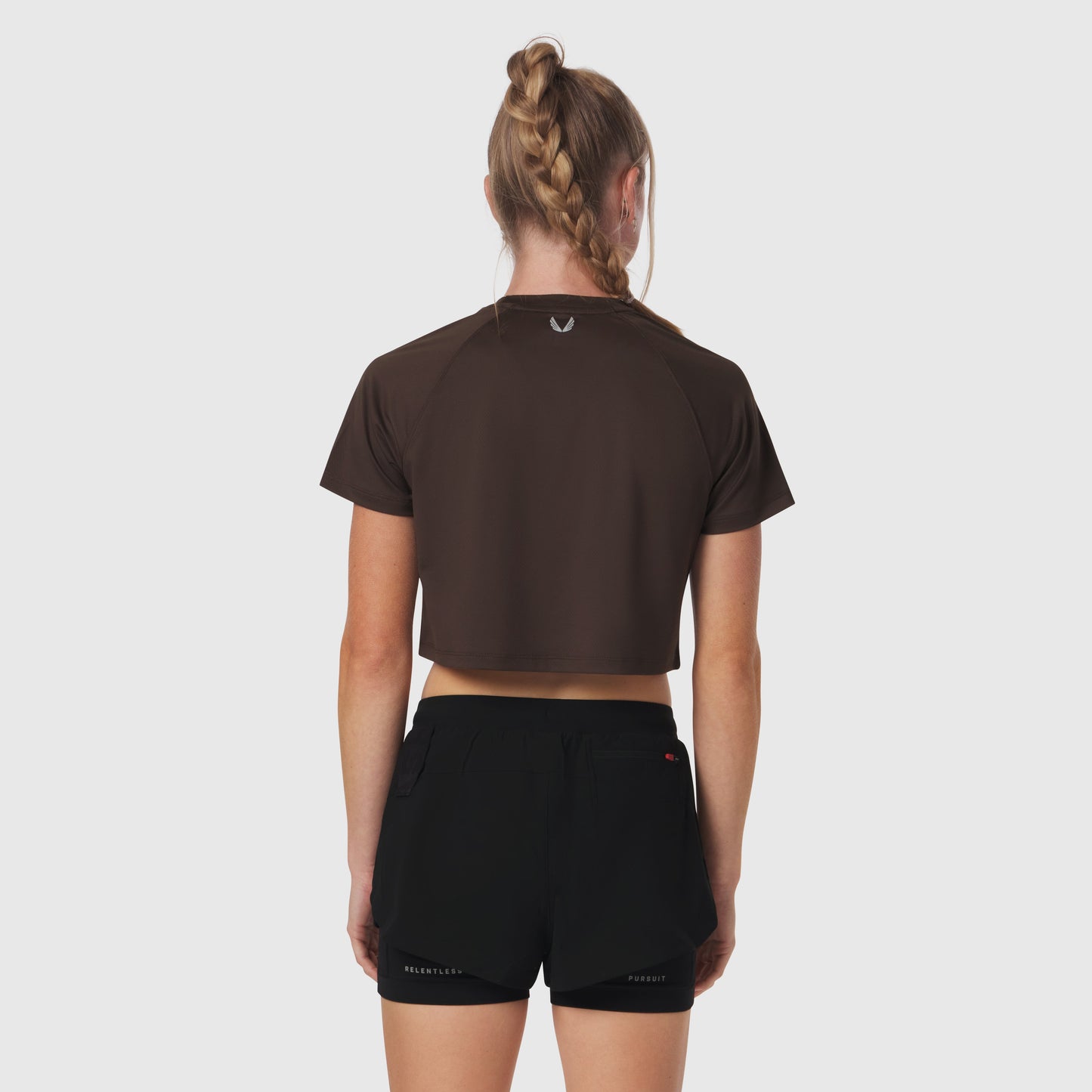 W018. AeroSilver® Cropped Tee Dark Earth | ASRV for sale