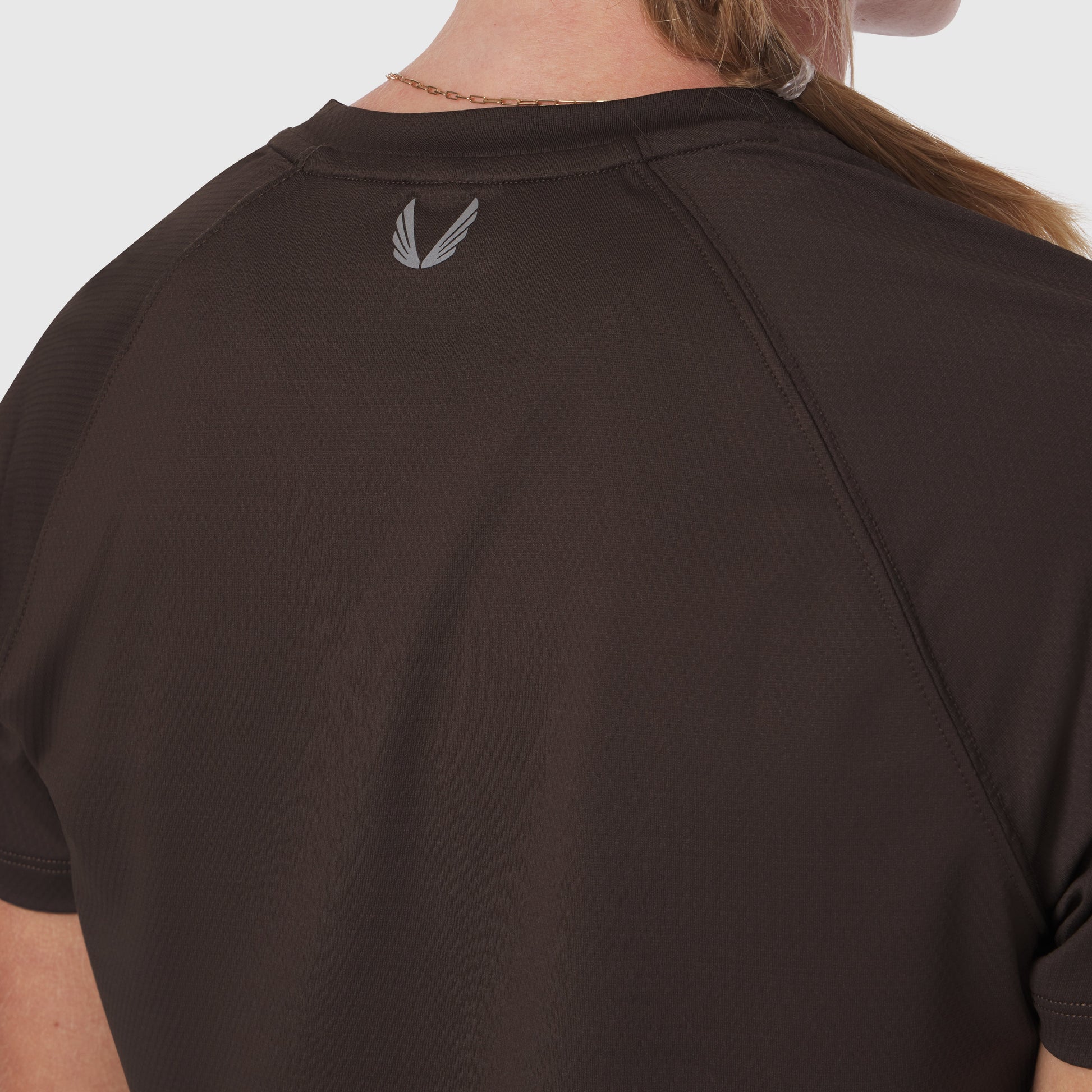 W018. AeroSilver® Cropped Tee Dark Earth | ASRV for sale