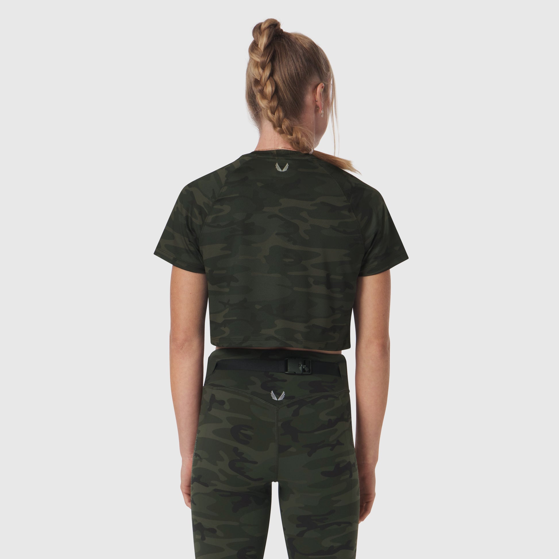 W018. AeroSilver® Cropped Tee Dark Camo | ASRV discount