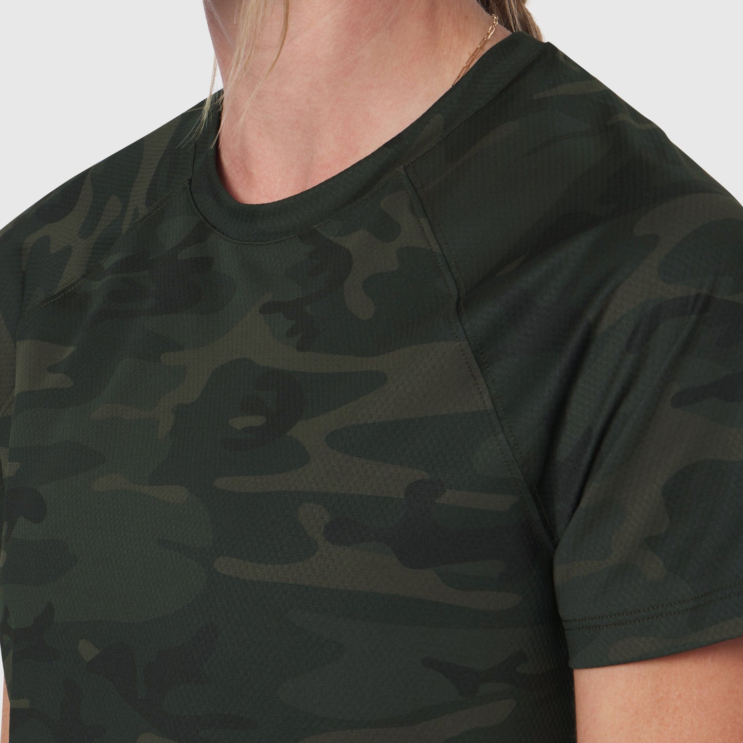 W018. AeroSilver® Cropped Tee Dark Camo | ASRV discount