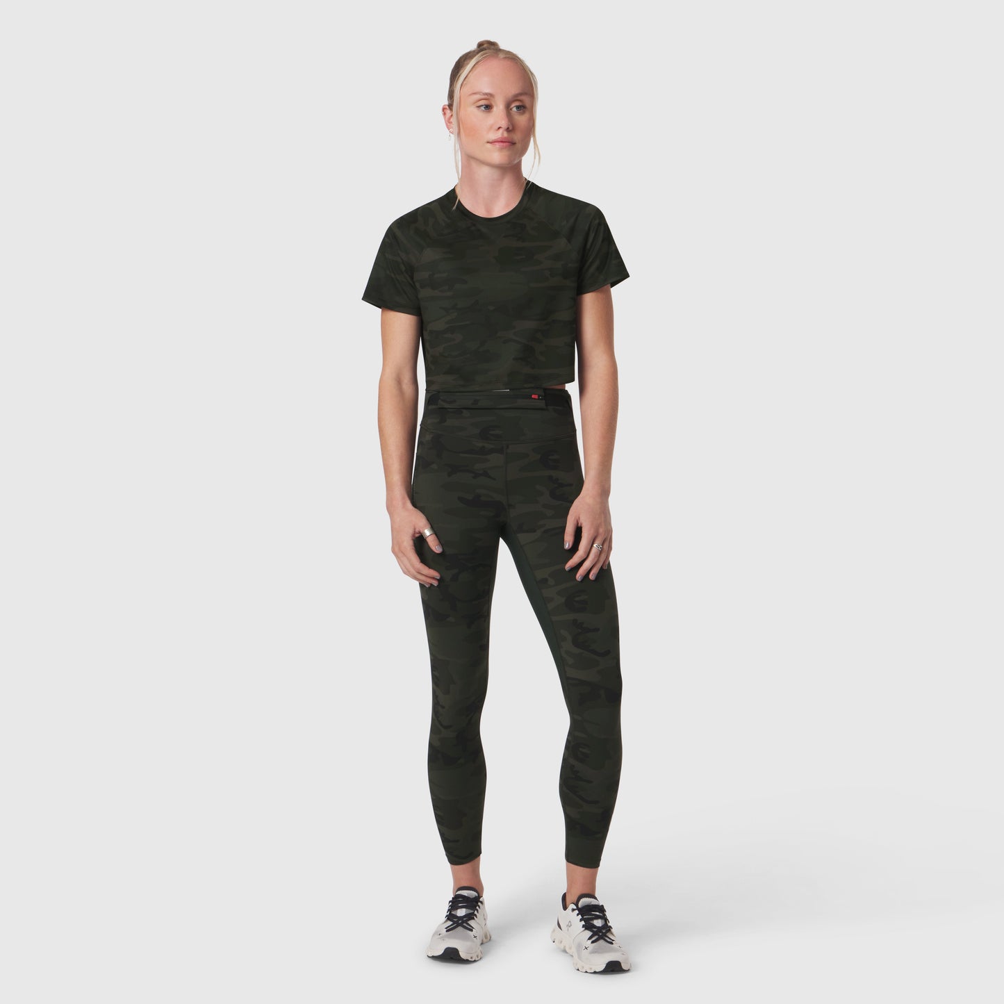 W018. AeroSilver® Cropped Tee Dark Camo | ASRV discount