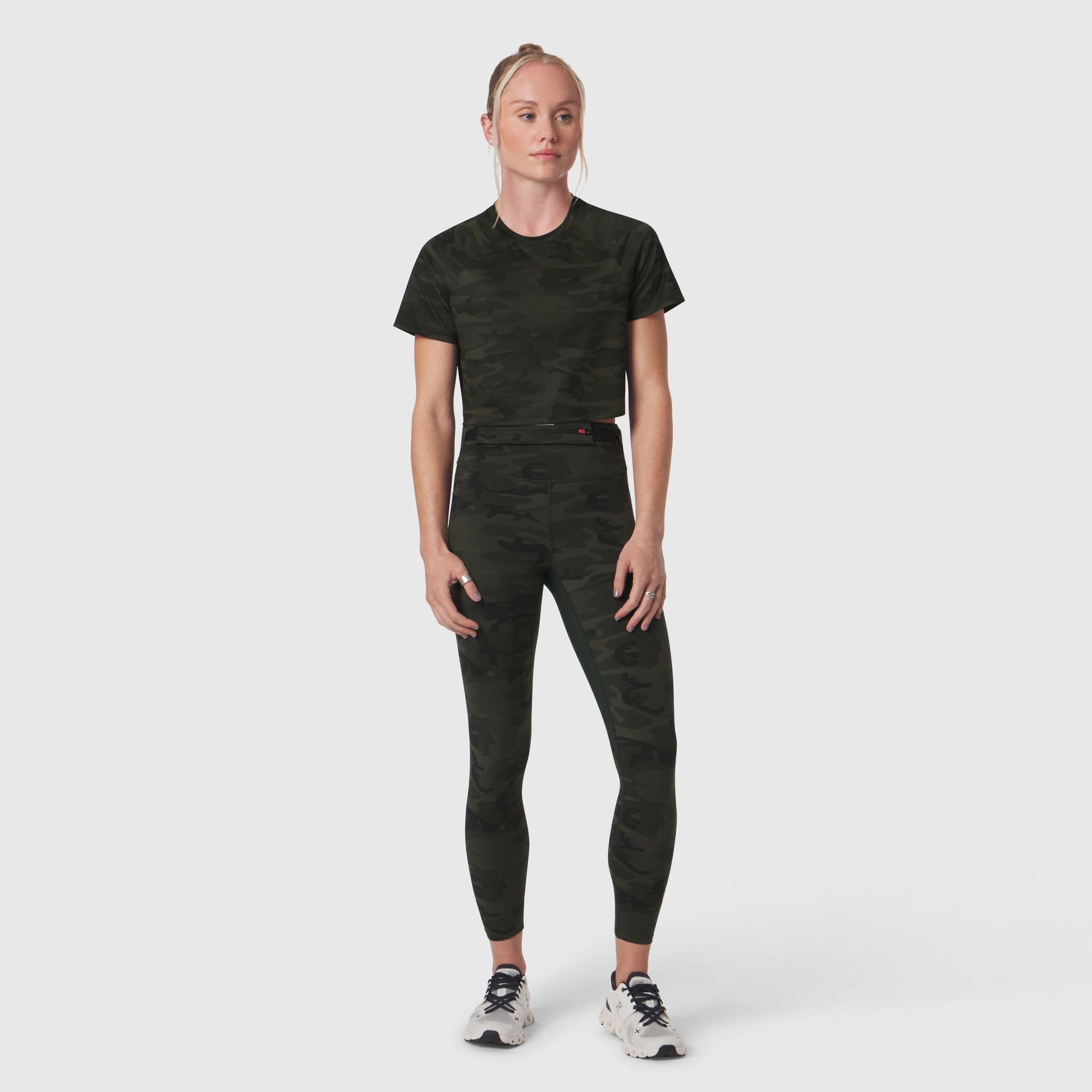 W018. AeroSilver® Cropped Tee Dark Camo | ASRV discount