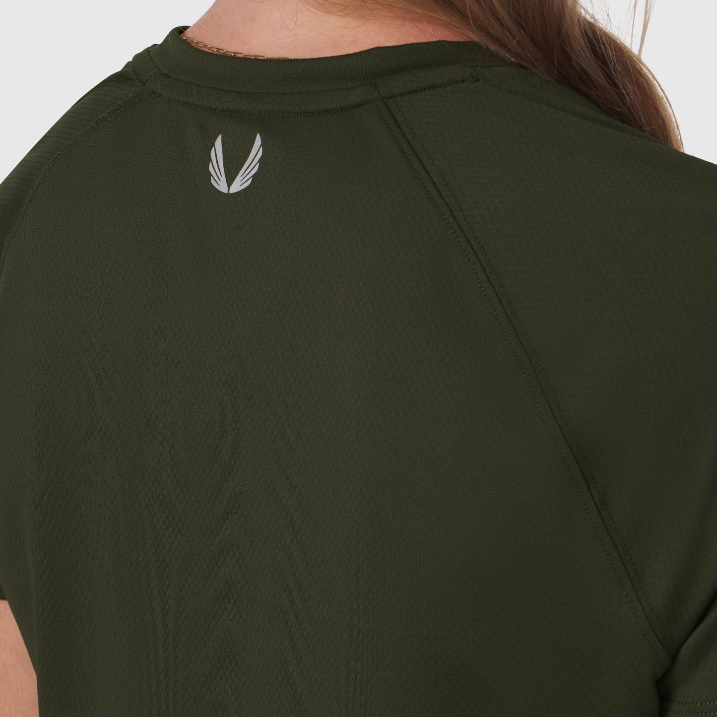 W018. AeroSilver® Cropped Tee Olive | ASRV Online