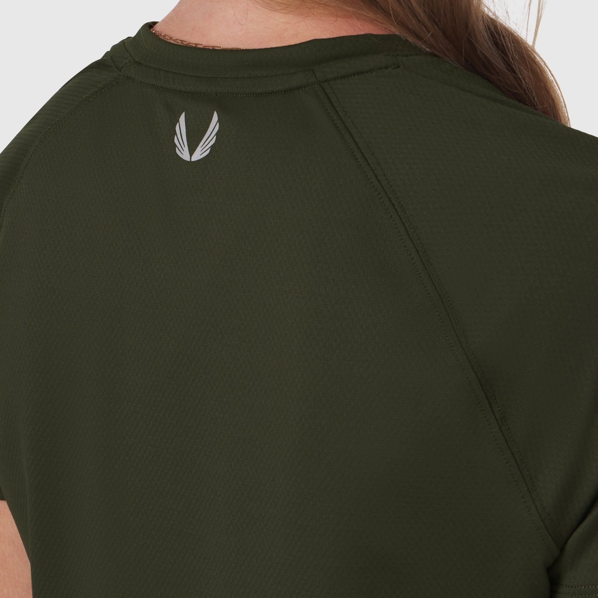 W018. AeroSilver® Cropped Tee Olive | ASRV Online