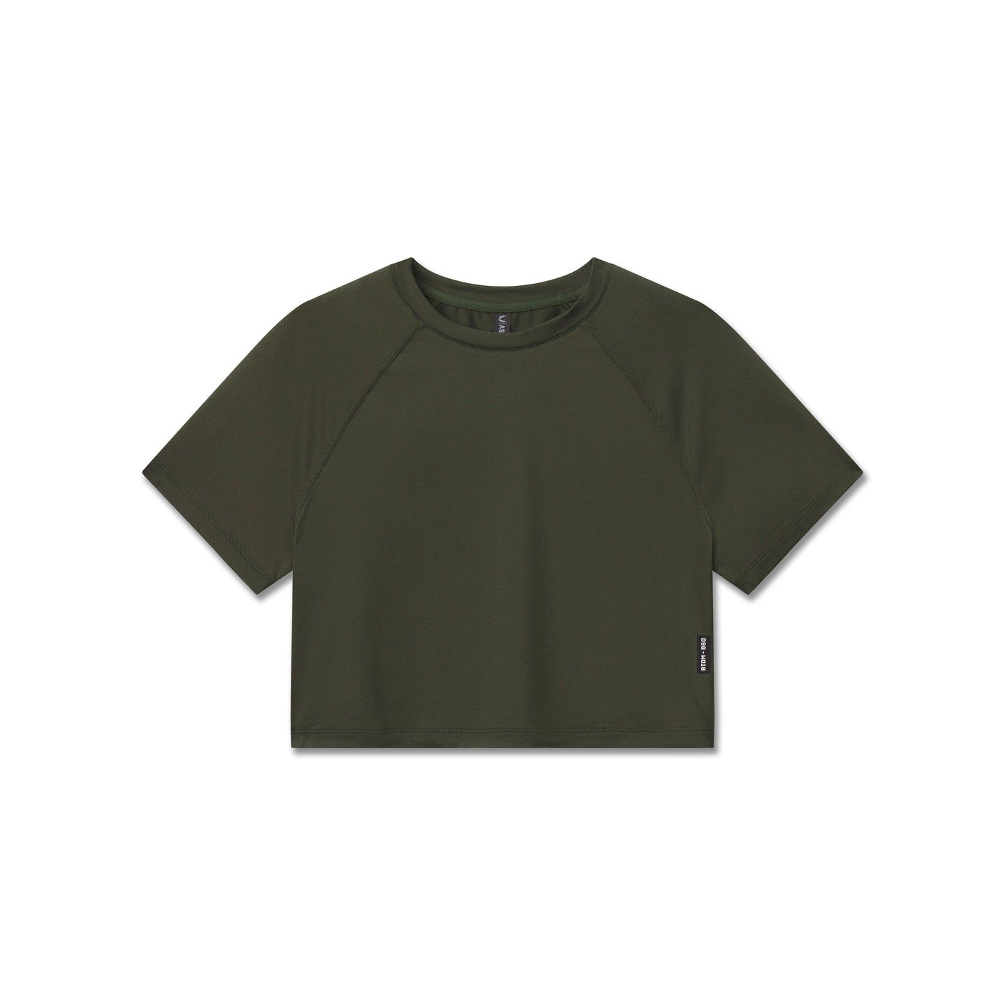 W018. AeroSilver® Cropped Tee Olive | ASRV Online