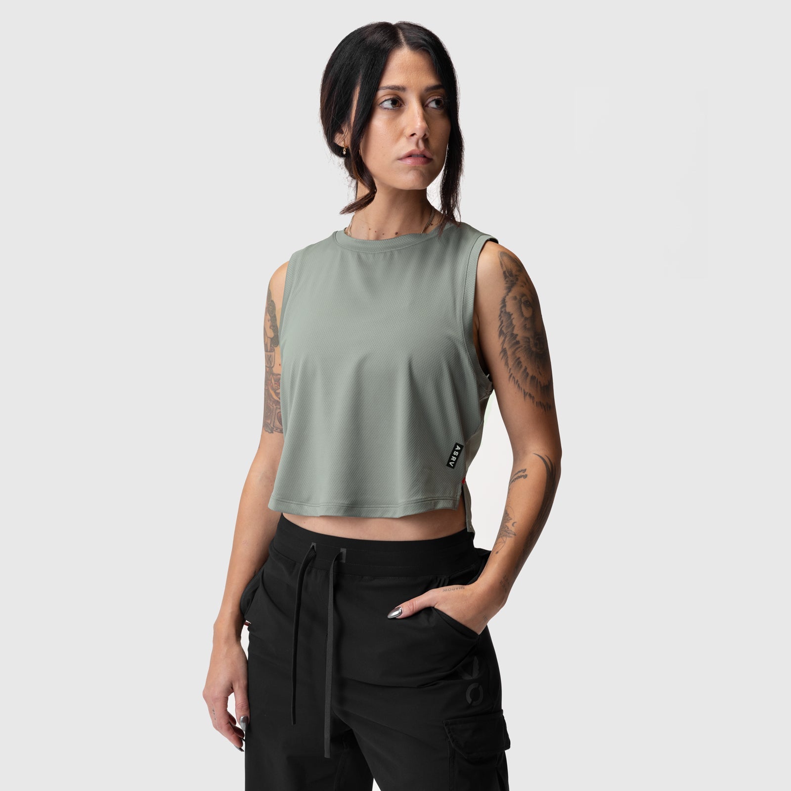 ASRV x Equinox AeroSilver® Cropped Training Tank Sage | ASRV Discount