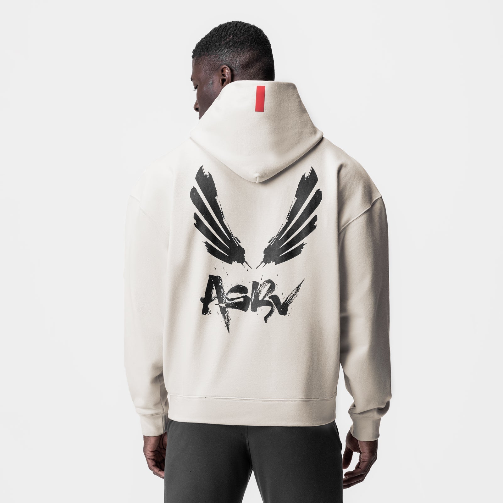 0874. Tech-Terry™ Zip Pocket Hoodie Stone "Brush Wings/ASRV" | ASRV Online