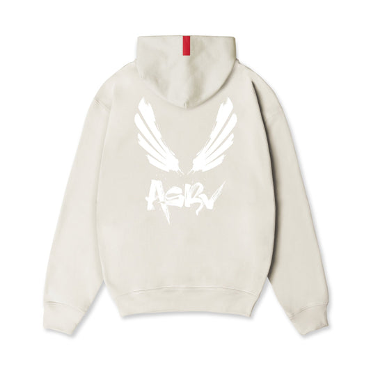 0874. Tech-Terry™ Zip Pocket Hoodie Stone/White "Brush Wings/ASRV" | ASRV Discount