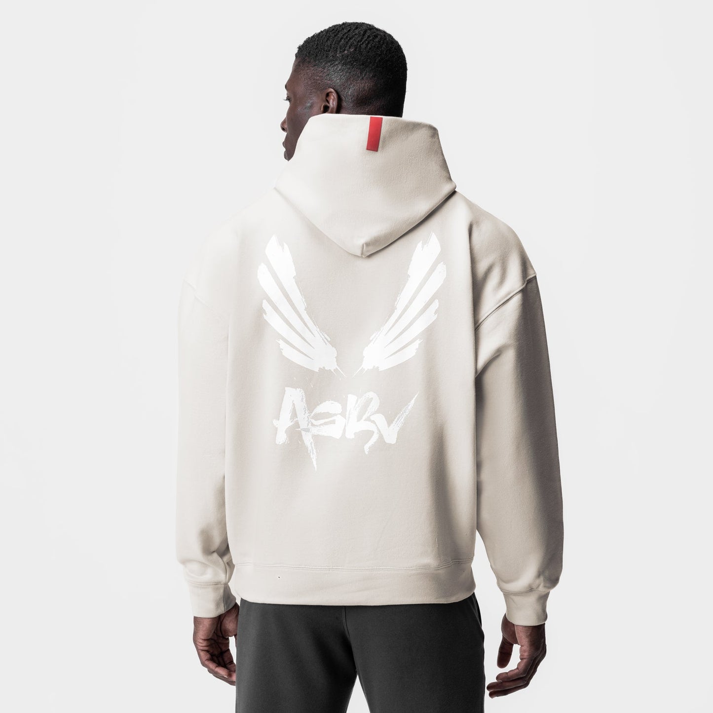 0874. Tech-Terry™ Zip Pocket Hoodie Stone/White "Brush Wings/ASRV" | ASRV Discount