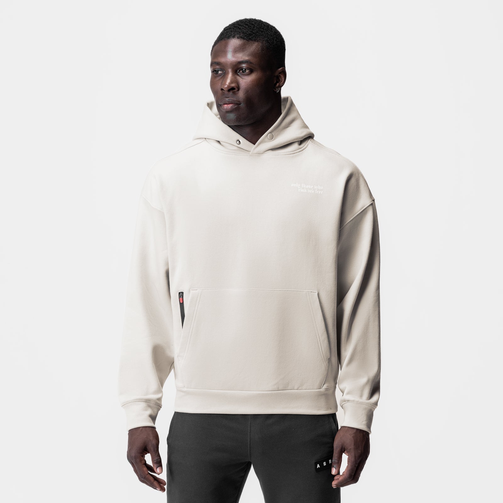 0874. Tech-Terry™ Zip Pocket Hoodie Stone/White "Brush Wings/ASRV" | ASRV Discount