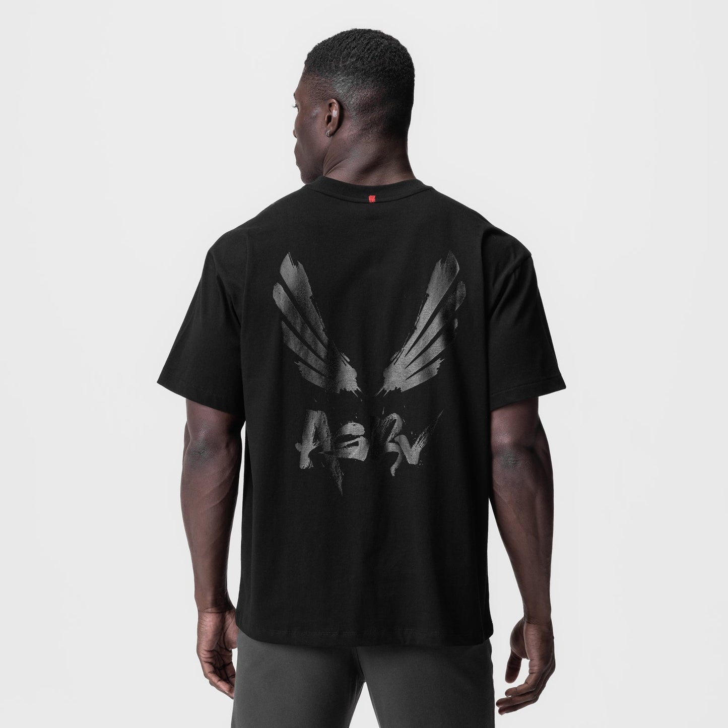 0797. Tech Essential™ Relaxed Tee Black/Black "Brush Wings/ASRV" | ASRV US