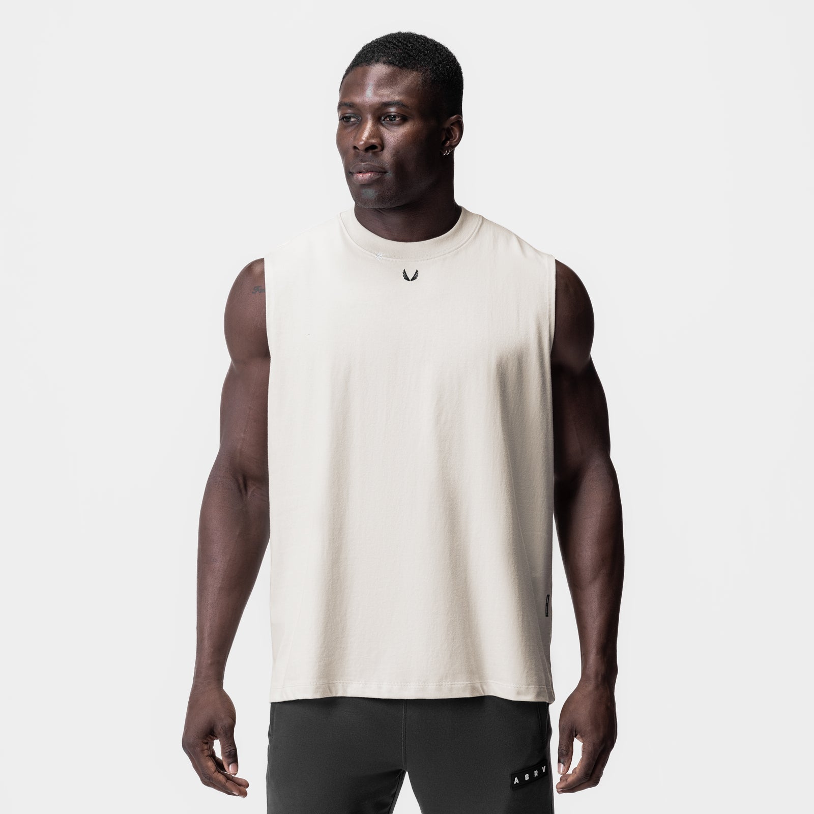 0807. Tech Essential™ Relaxed Cutoff Stone/Black "OTWR" | ASRV on sale