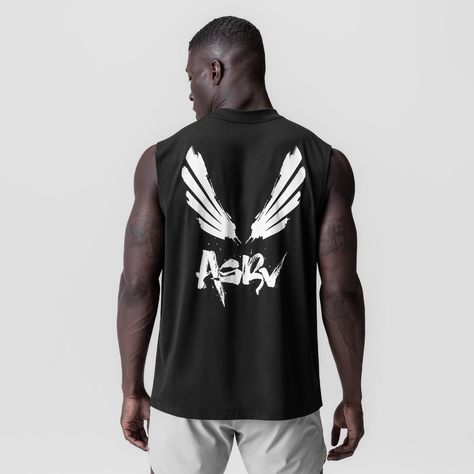 0927. 3D-Lite® 2.0 Lycra® Relaxed Cutoff Black "Brush Wings" | ASRV discount