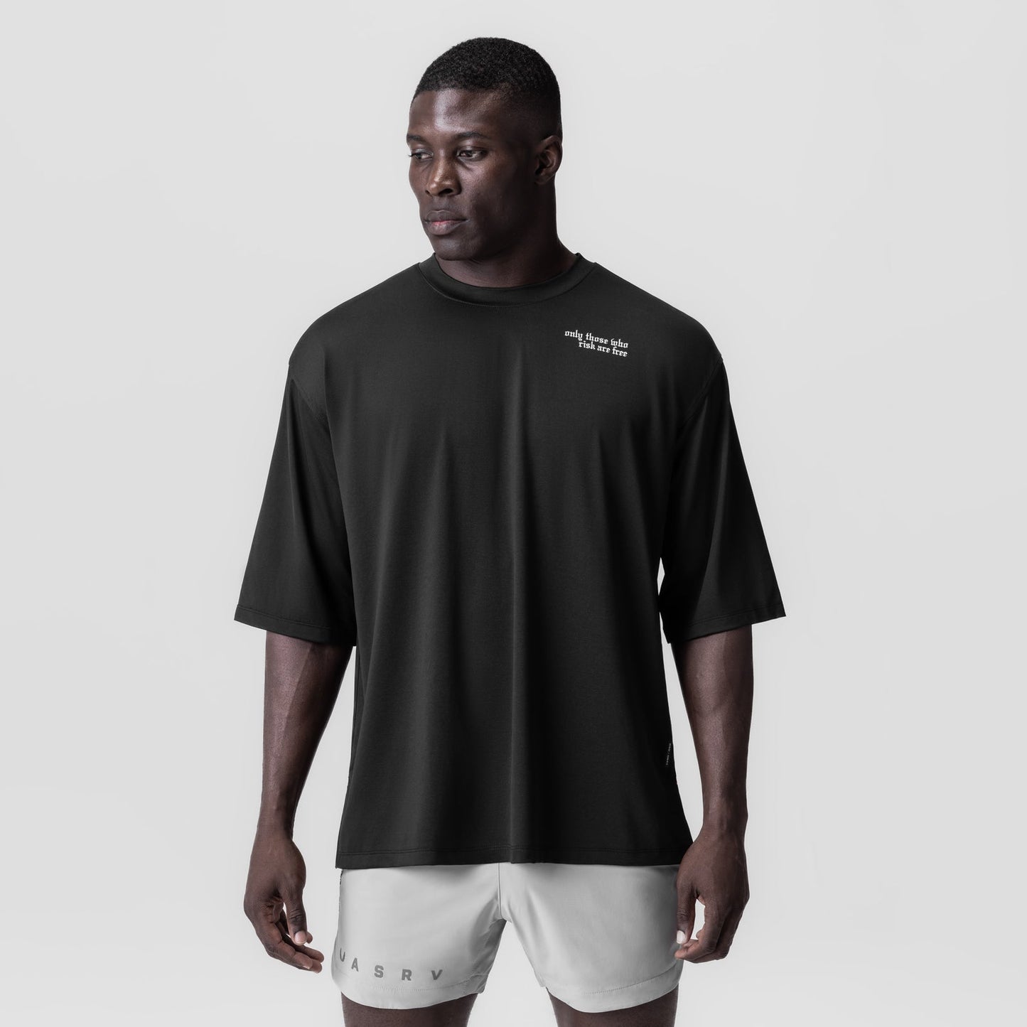 0841. 3D-Lite® 2.0 Lycra® 3/4-Sleeve Oversized Tee Black "Brush Wing | ASRV Discount