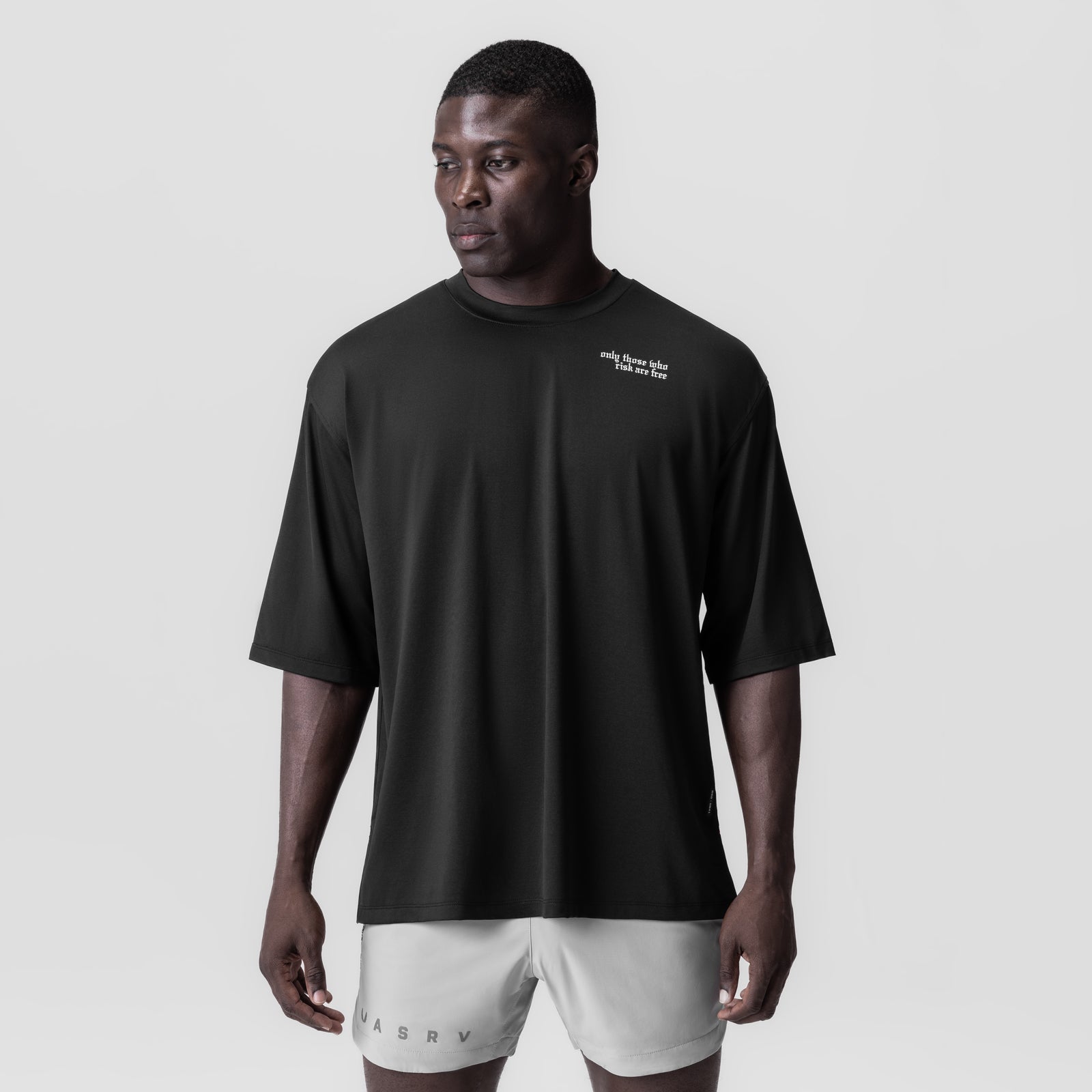 0841. 3D-Lite® 2.0 Lycra® 3/4-Sleeve Oversized Tee Black "Brush Wing | ASRV Discount