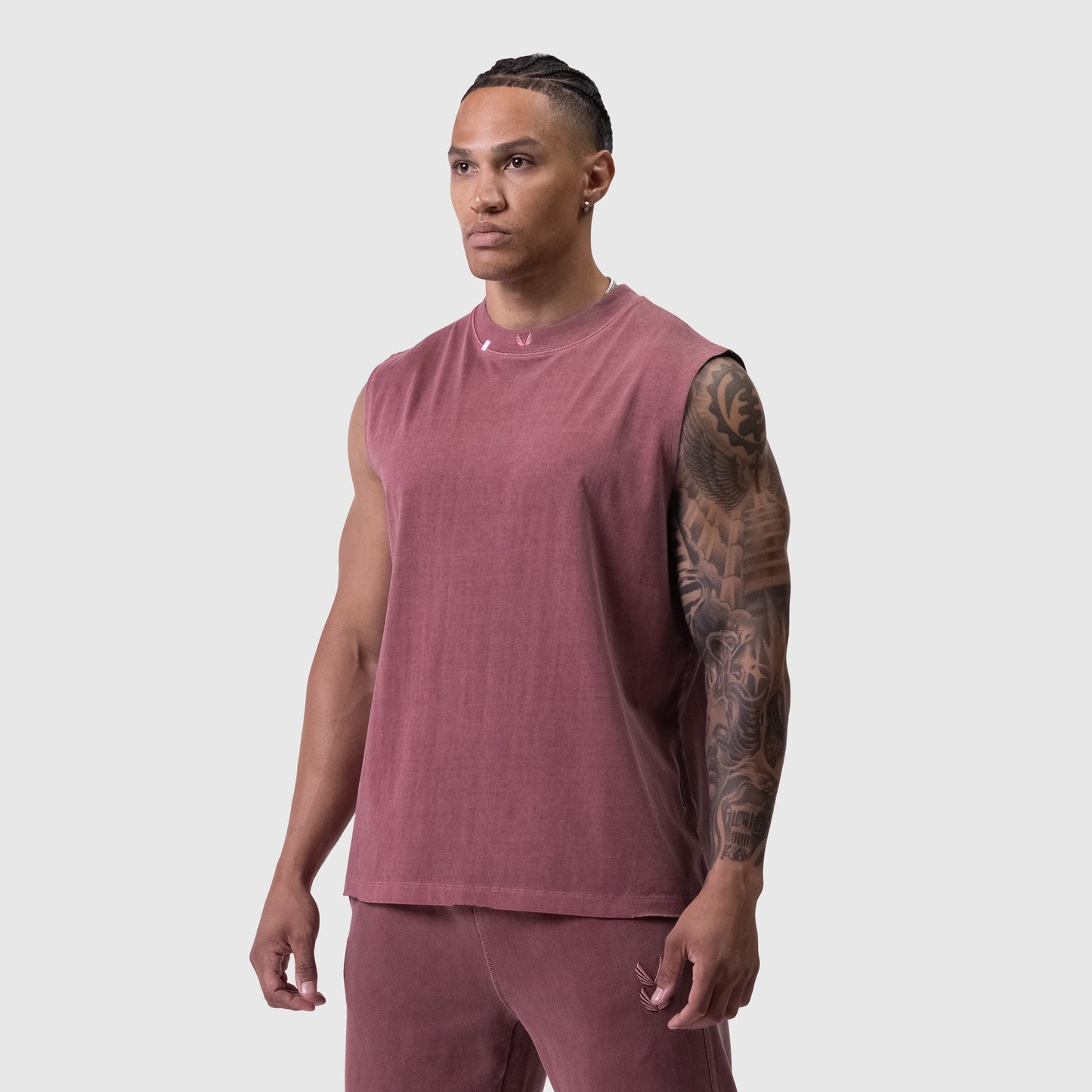 0807. Tech Essential™ Relaxed Cutoff Faded Crimson | ASRV Online