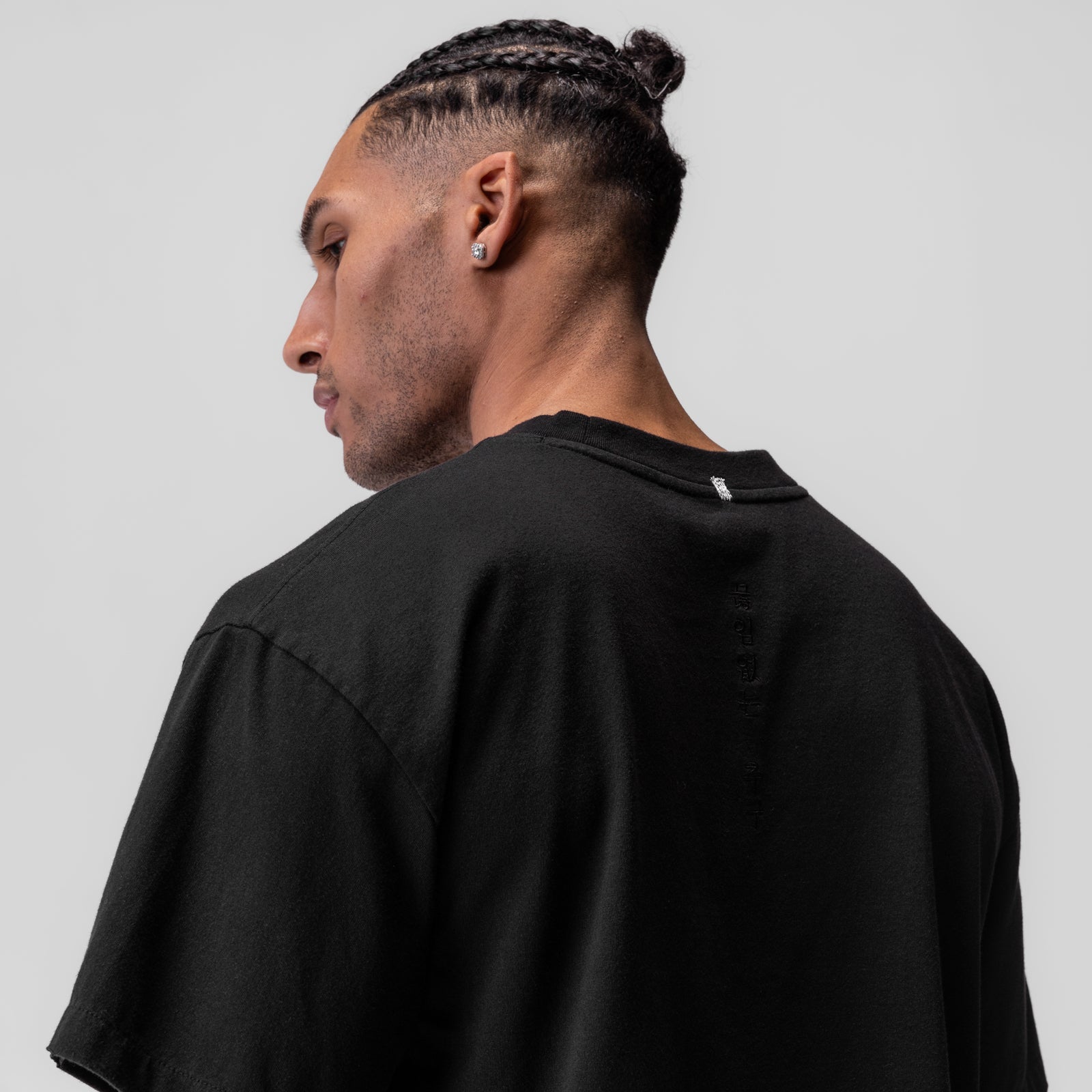 0797. Tech Essential™ Relaxed Tee Black "Space Bracket" | ASRV US