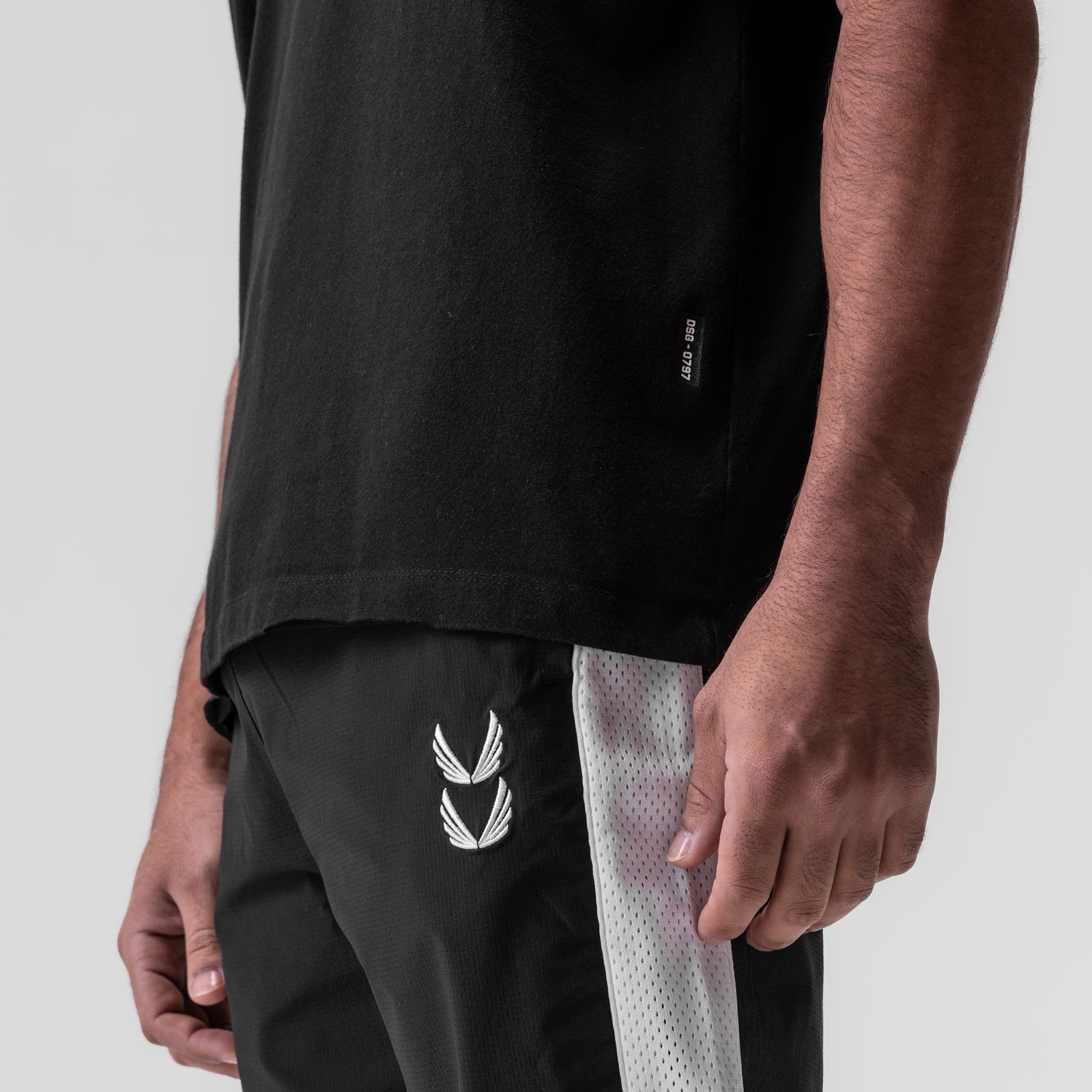 0797. Tech Essential™ Relaxed Tee Black "Space Bracket" | ASRV US