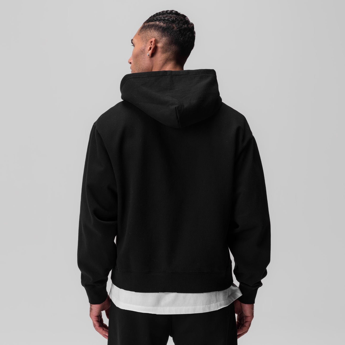 0843. Tech Essential™ Distressed Full Zip Hoodie Black | ASRV US
