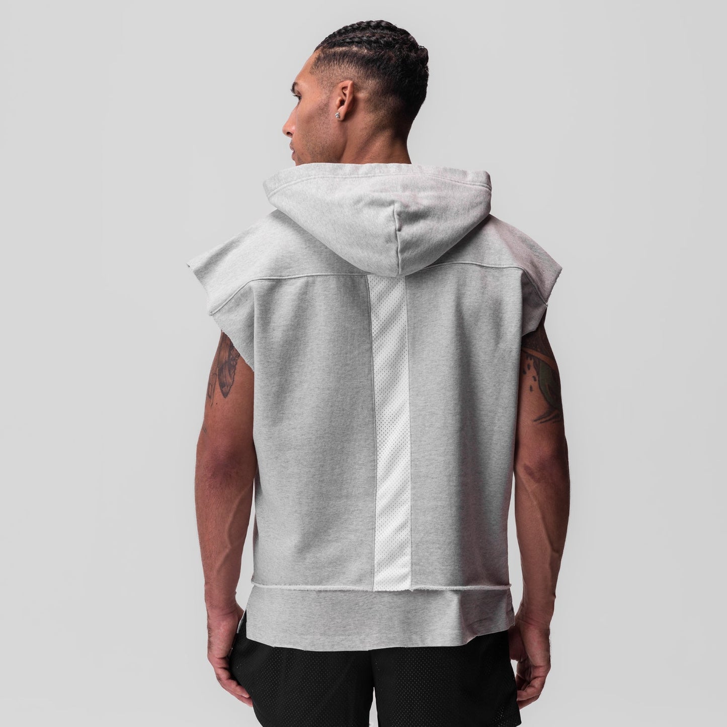0844. Tech Essential™ Raw Hem Cutoff Hoodie Heather Grey | ASRV sale