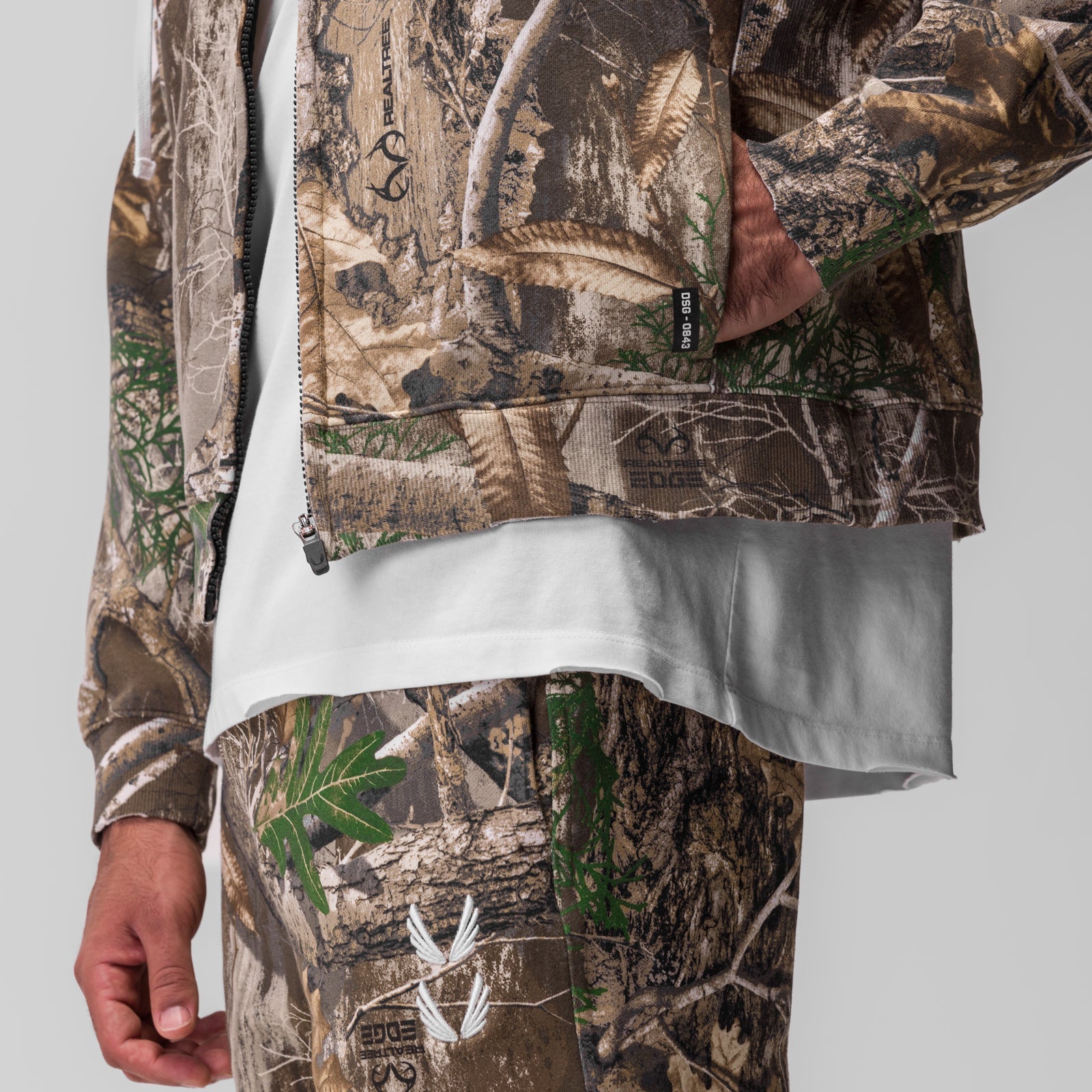 0843. Tech Essential™ Distressed Full Zip Hoodie Realtree® Camo | ASRV on sale