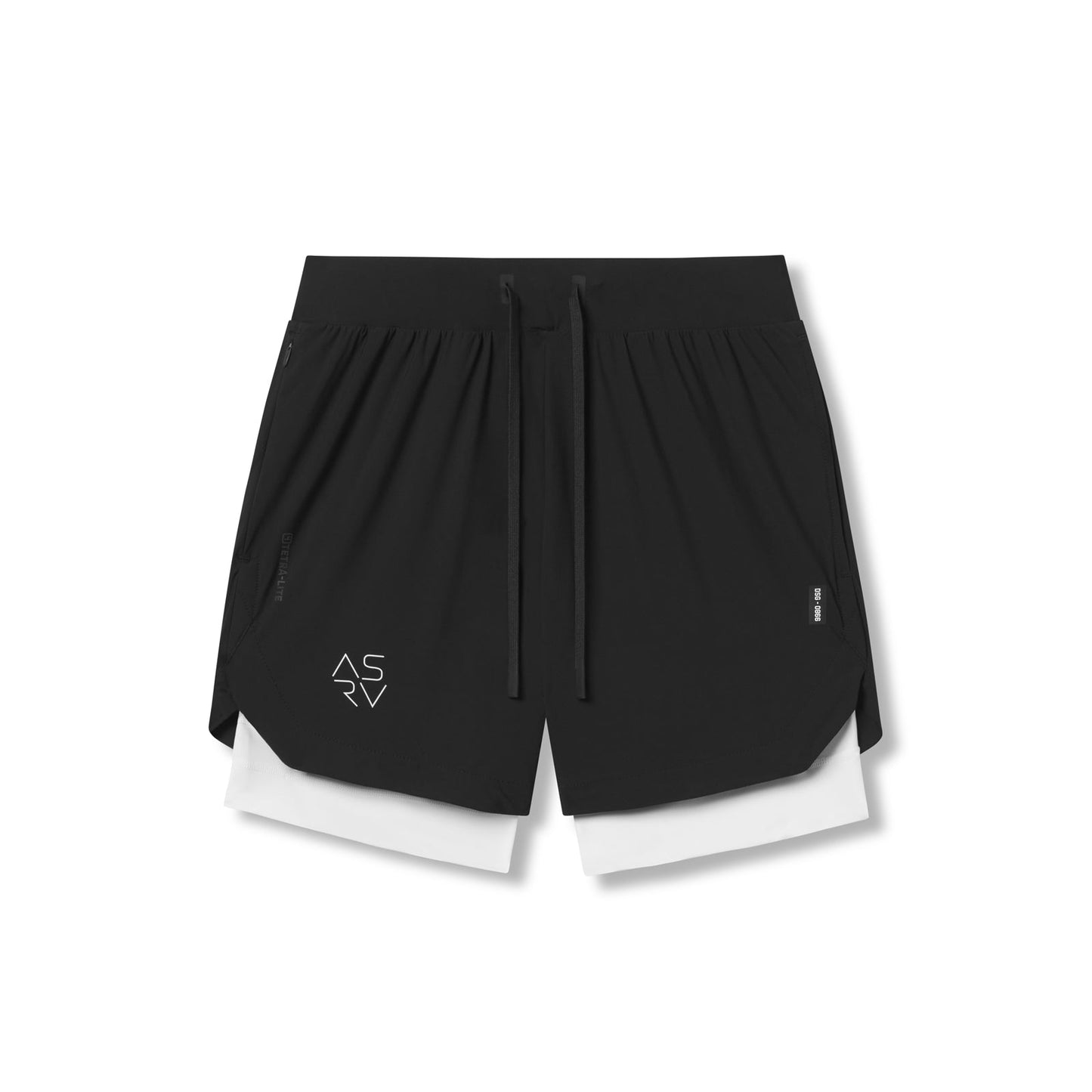 0866. Tetra-Lite® 7" Liner Short Black "Cyber"/White | ASRV Discount