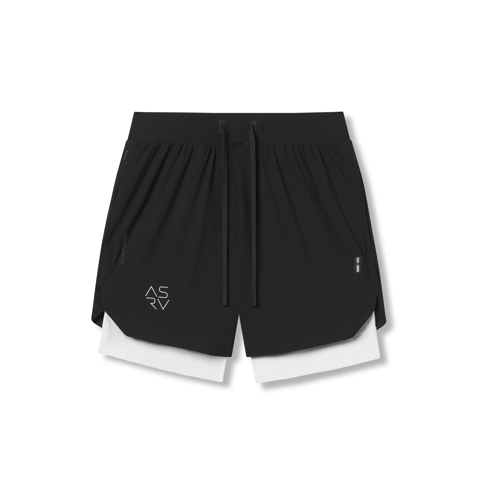 0866. Tetra-Lite® 7" Liner Short Black "Cyber"/White | ASRV Discount