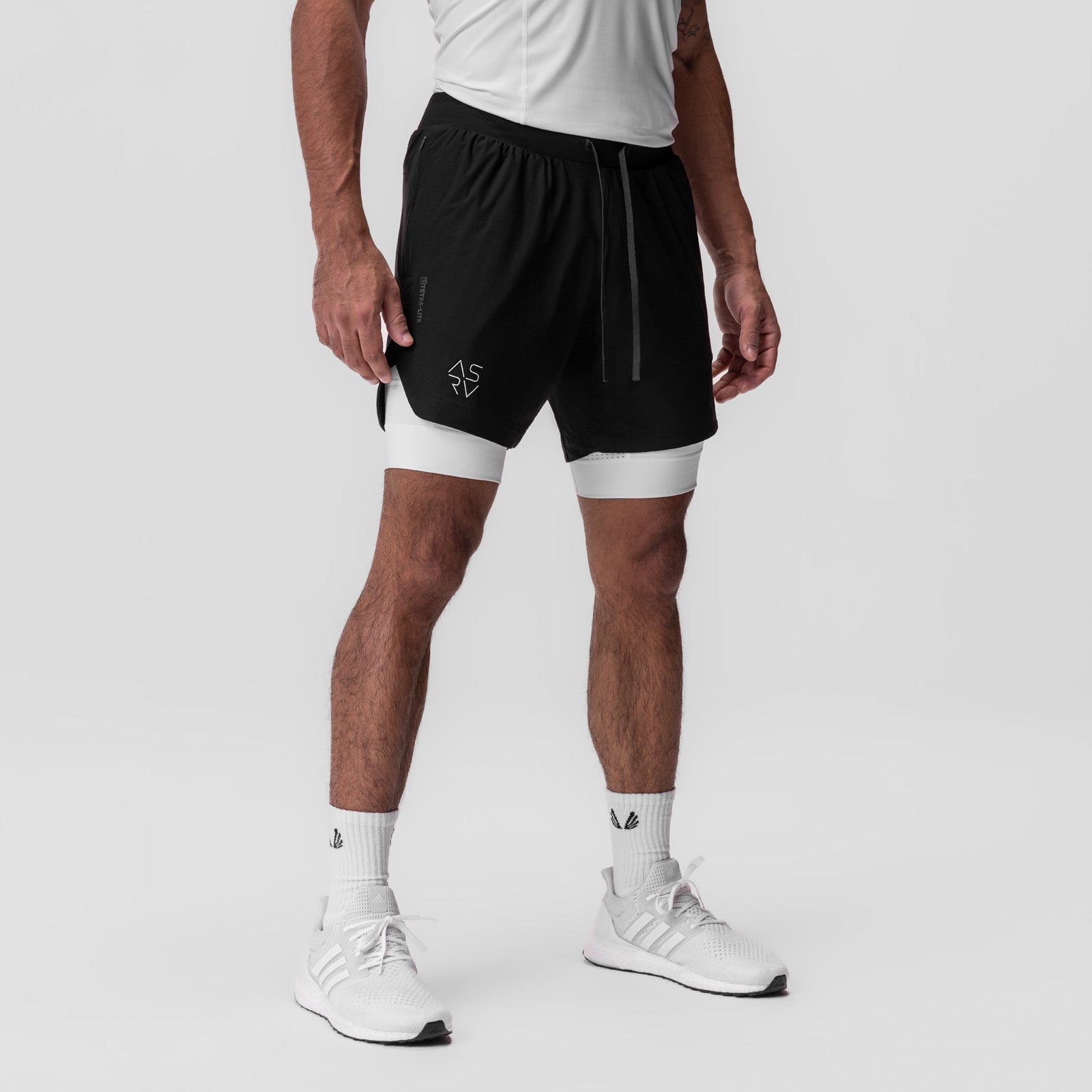 0866. Tetra-Lite® 7" Liner Short Black "Cyber"/White | ASRV Discount