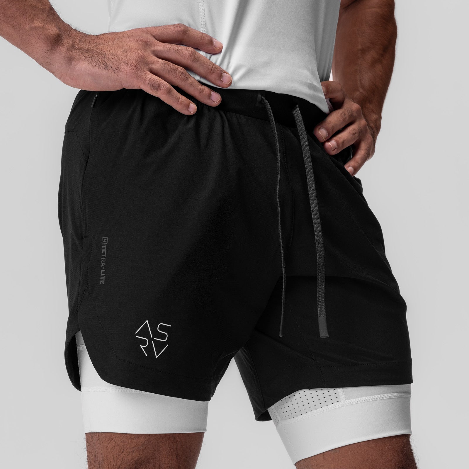 0866. Tetra-Lite® 7" Liner Short Black "Cyber"/White | ASRV Discount