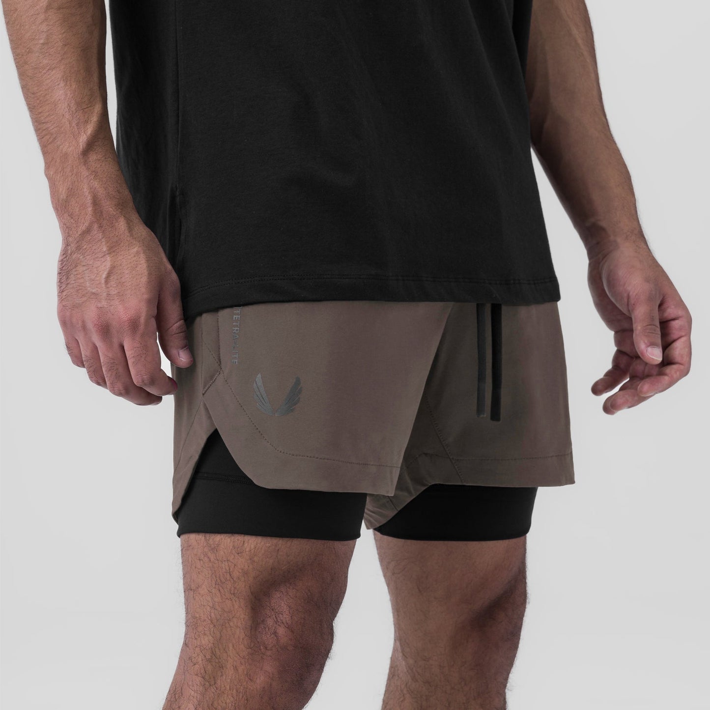 0865. Tetra-Lite® 5" Liner Short Deep Taupe "Wings"/Black | ASRV for sale