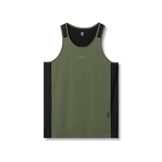 0809. Supima® Mesh Panel Training Singlet Olive | ASRV Discount