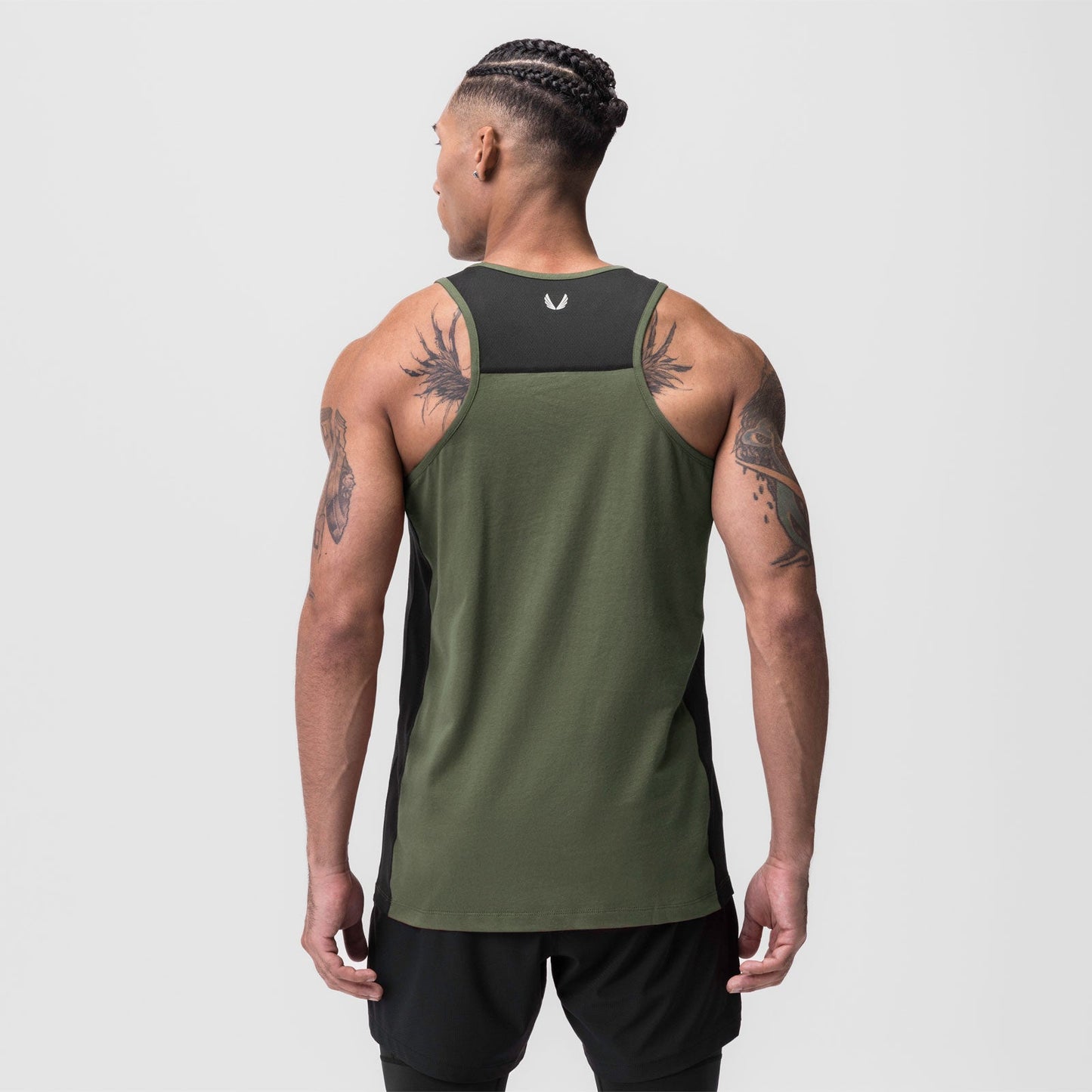 0809. Supima® Mesh Panel Training Singlet Olive | ASRV Discount