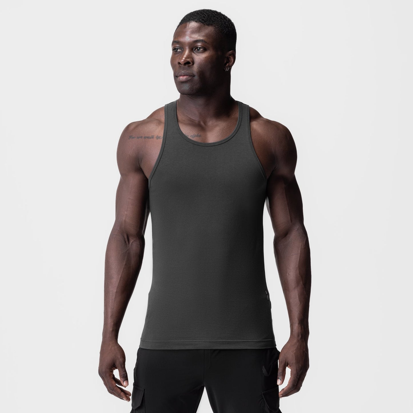 0924. Supima® Essential Slim Tank Space Grey | ASRV US