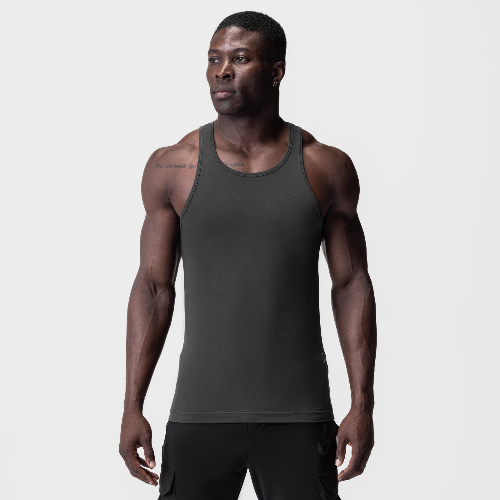 0924. Supima® Essential Slim Tank Space Grey | ASRV US