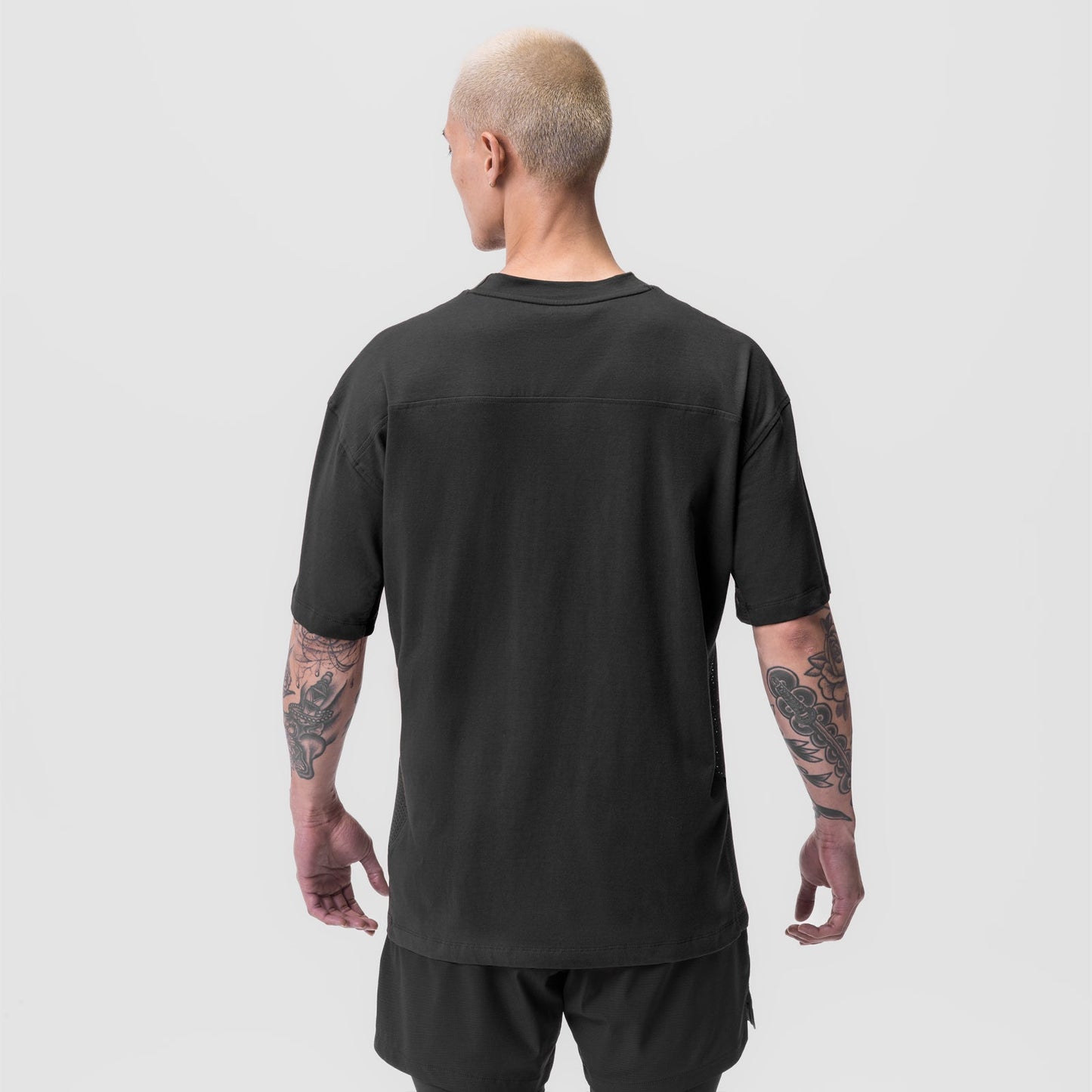 0779. Supima® Mesh Panel Oversized Tee Dusk Black | ASRV for sale