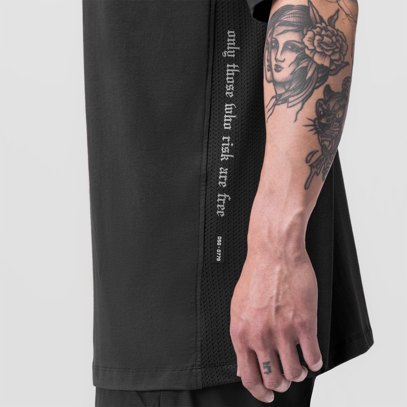 0779. Supima® Mesh Panel Oversized Tee Dusk Black | ASRV for sale