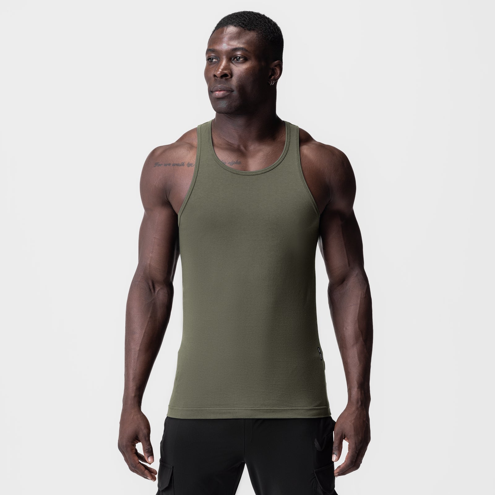 0924. Supima® Essential Slim Tank Olive | ASRV discount