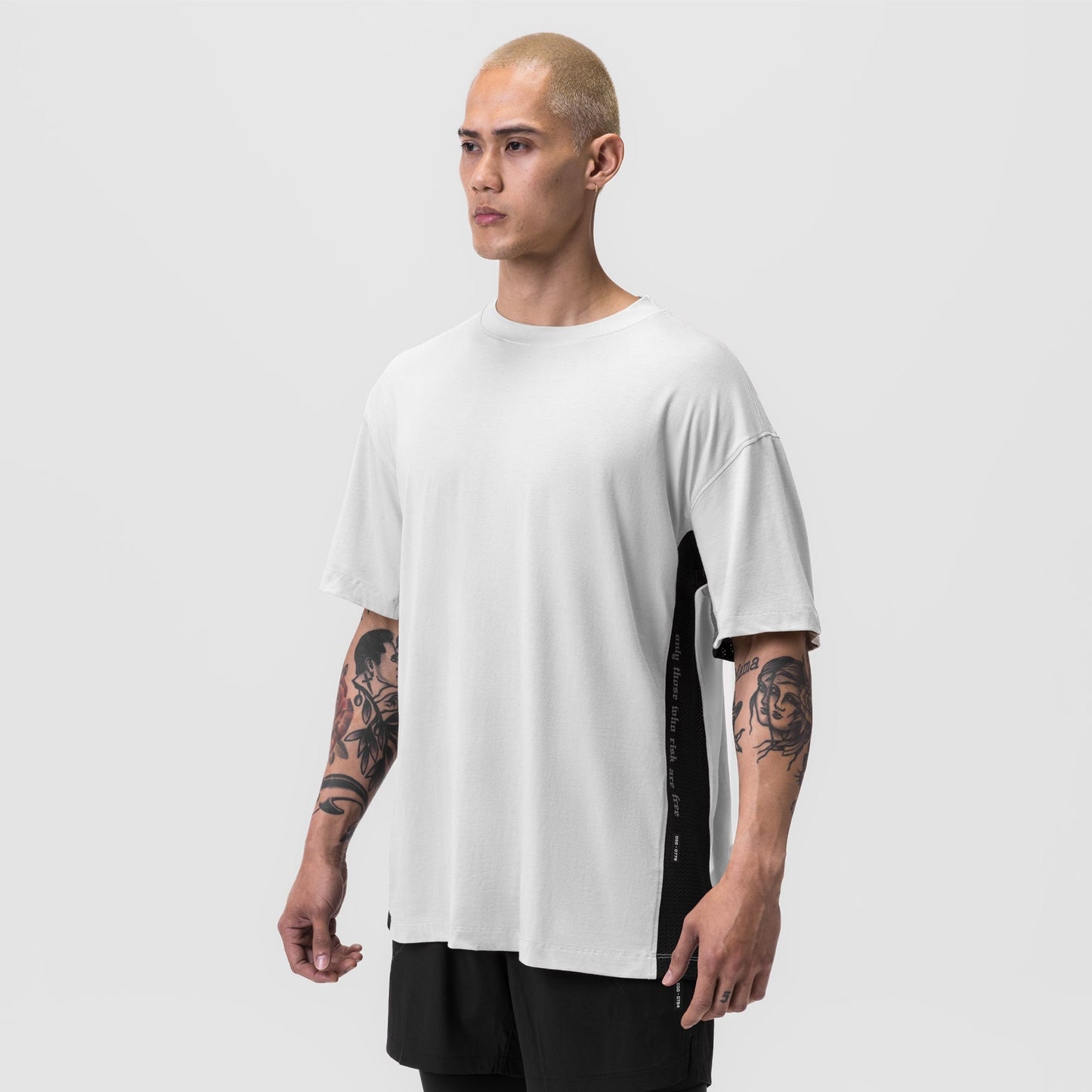 0779. Supima® Mesh Panel Oversized Tee White | ASRV Online