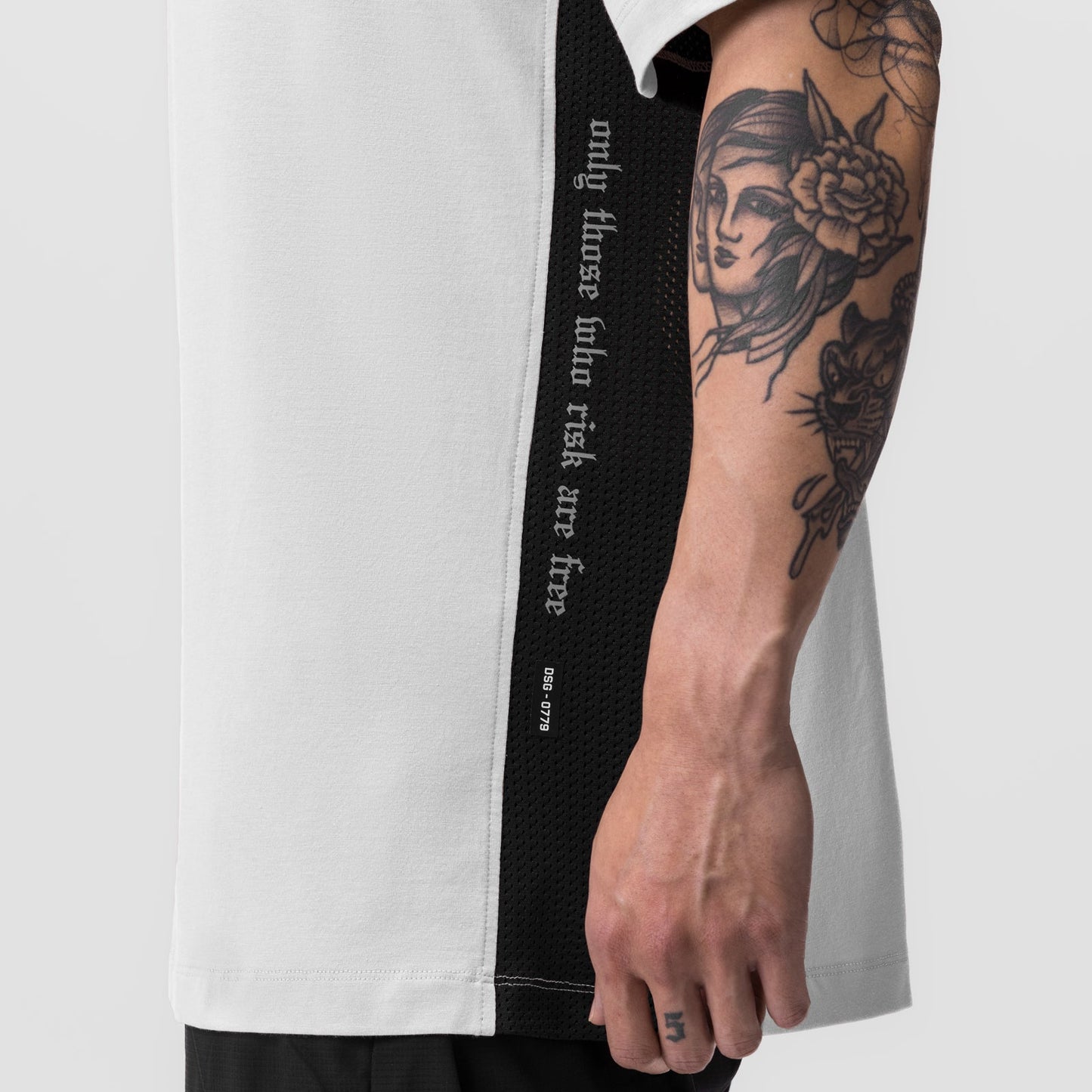 0779. Supima® Mesh Panel Oversized Tee White | ASRV Online