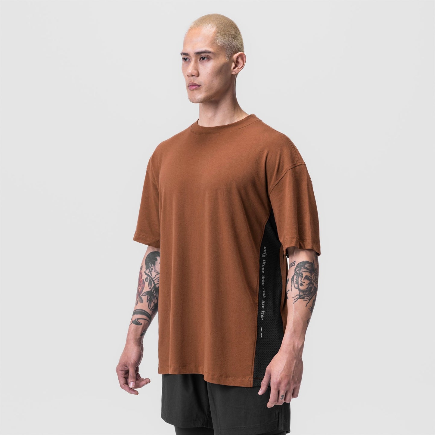 0779. Supima® Mesh Panel Oversized Tee Rust | ASRV US
