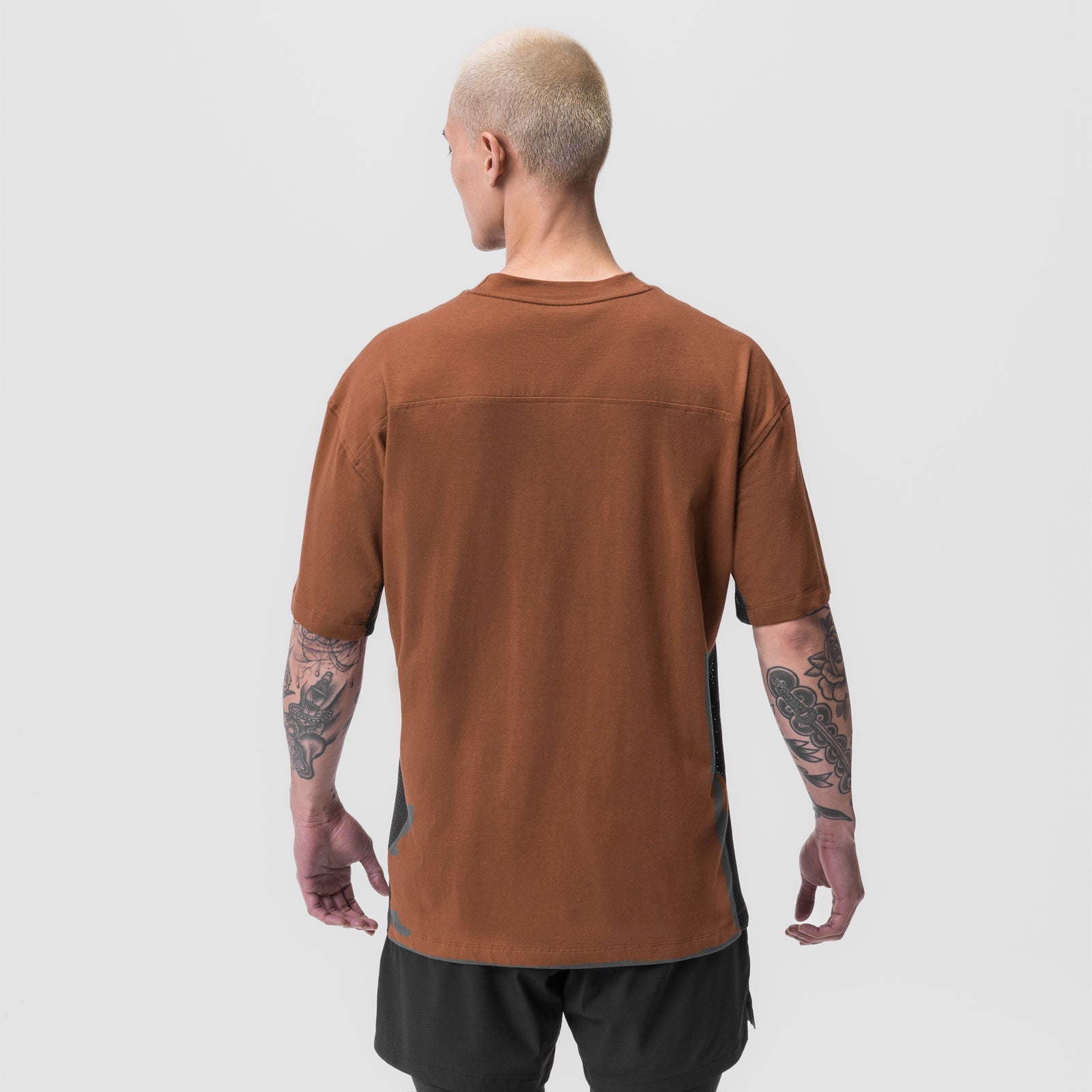 0779. Supima® Mesh Panel Oversized Tee Rust | ASRV US