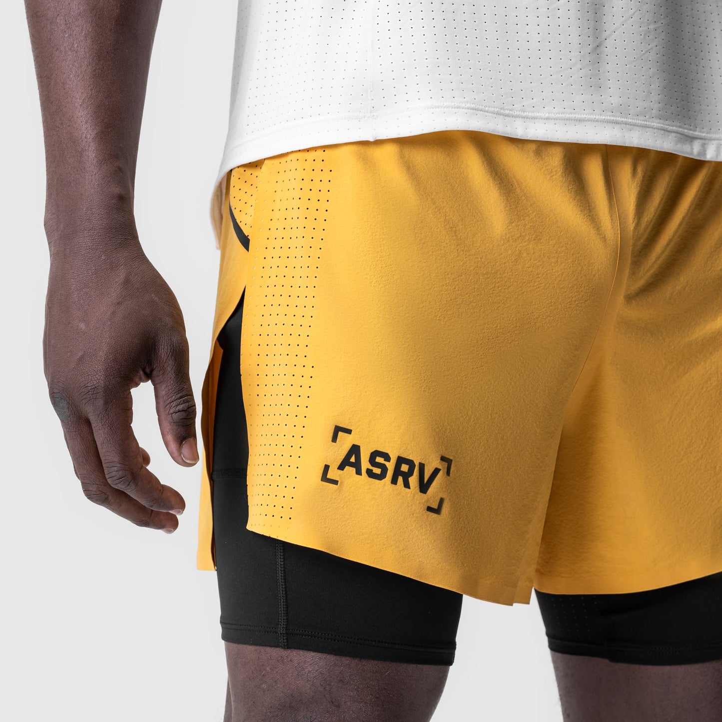 0951. Aerotex™ 4" High Split Liner Short Amber | ASRV for sale