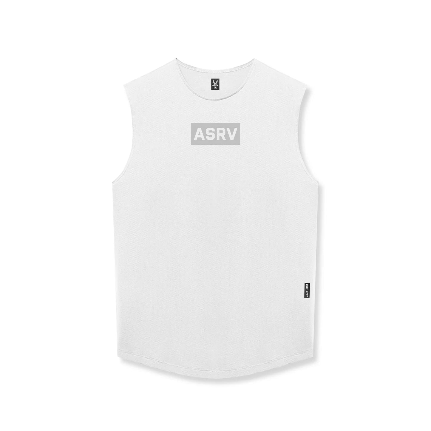 0757. AeroSilver® Cutoff Tank White "Box Logo" | ASRV US