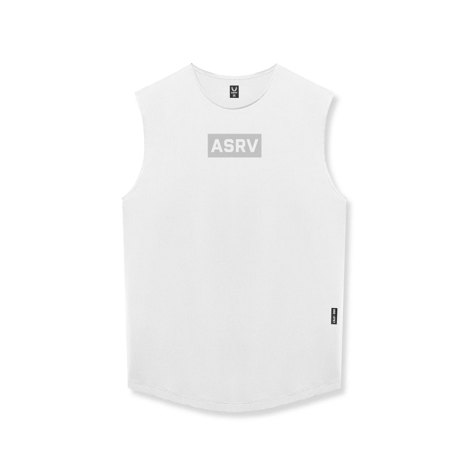 0757. AeroSilver® Cutoff Tank White "Box Logo" | ASRV US