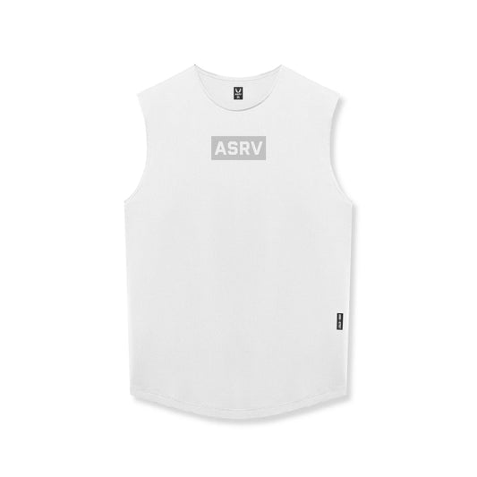 0757. AeroSilver® Cutoff Tank White "Box Logo" | ASRV US